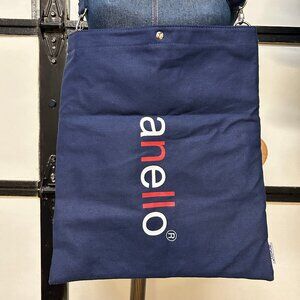 Anello Blue Logo Shoulder/Messenger Bag, Adjustable Size & Strap, 5 Pockets